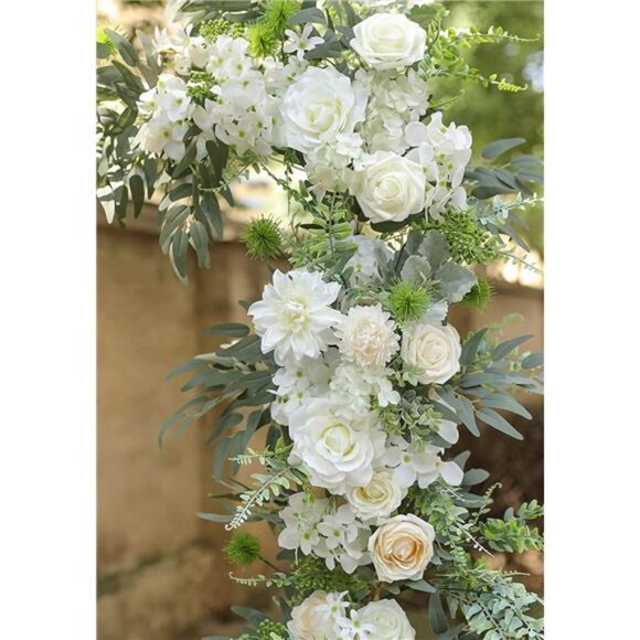 Artificial Flowers Combo Silk Mix Fake Flowers Leaf (Milk White) - Picture 5 of 6